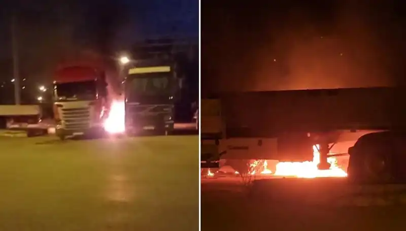 Park Halindeki Tırların Alev Alev Yanması: Şok Edici Olayın Ayrıntıları